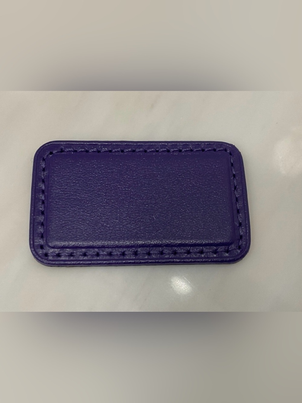 NEW Tumi Large 2-1/4” x 1-3/8” Leather Monogram Patch - PURPLE color